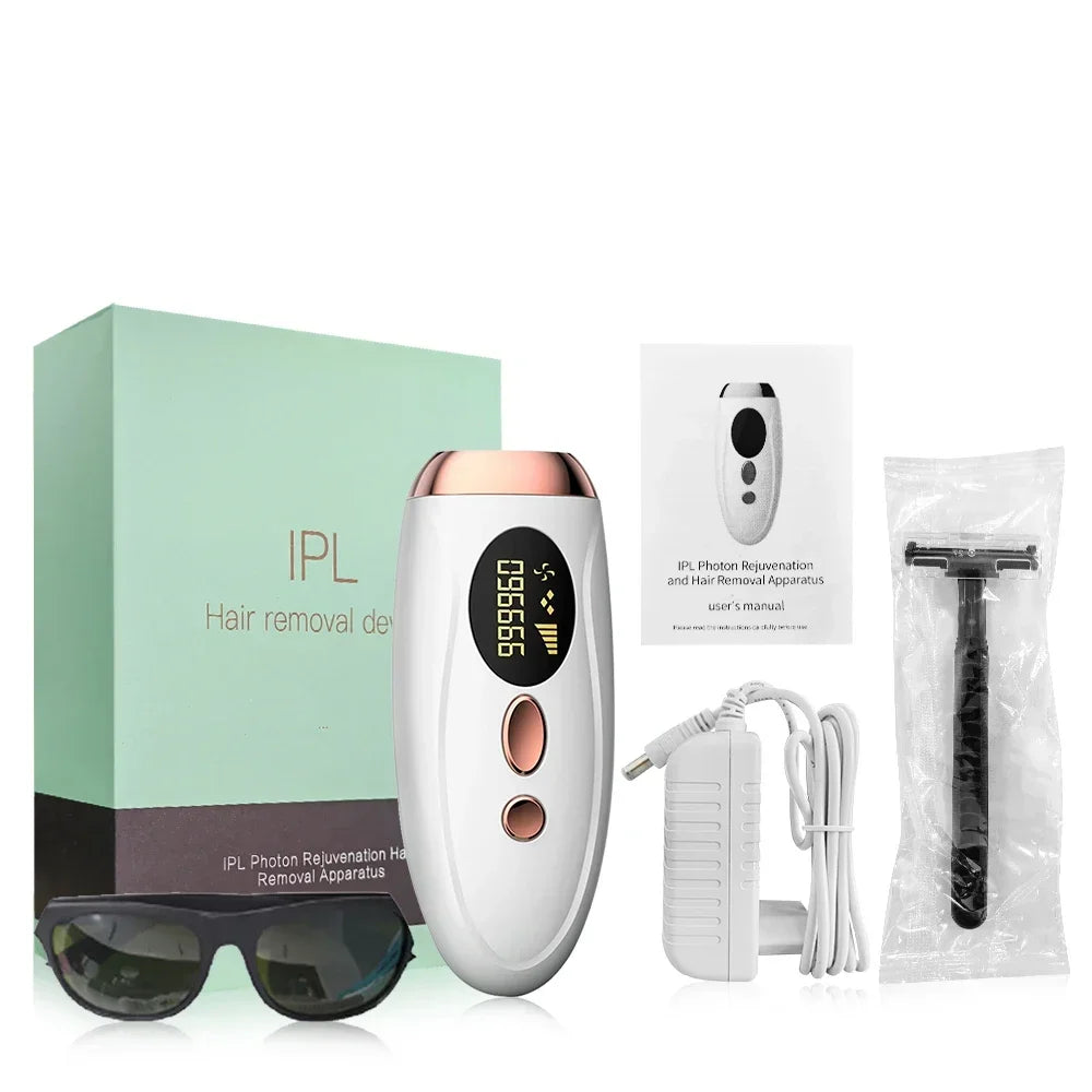 990000 Flashes IPL Laser Epilator, Painless Permanent Hair Removal Device, Facial Body Bikini Shaver for Women