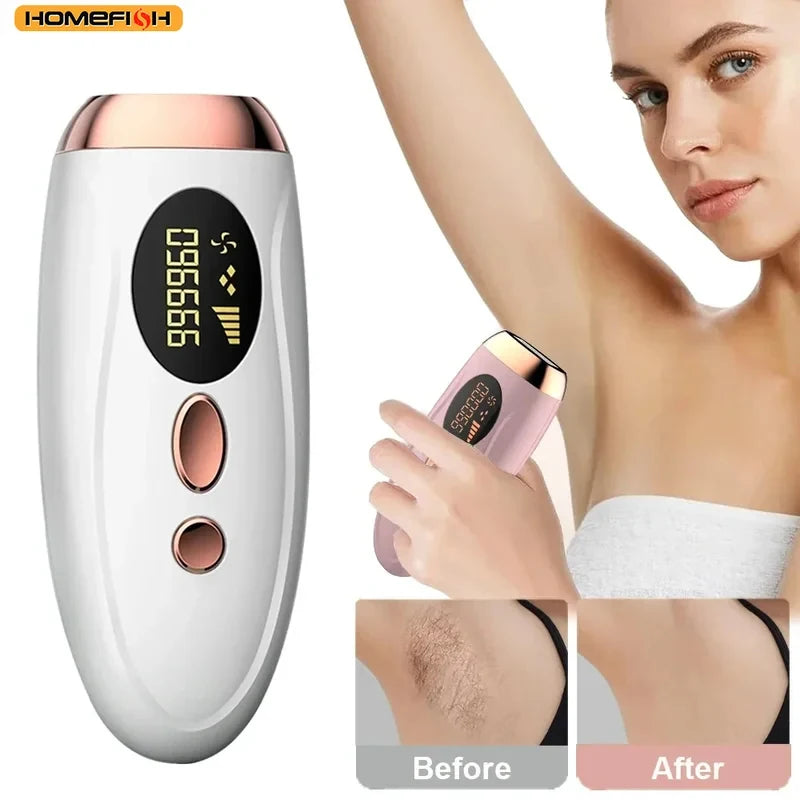 990000 Flashes IPL Laser Epilator, Painless Permanent Hair Removal Device, Facial Body Bikini Shaver for Women