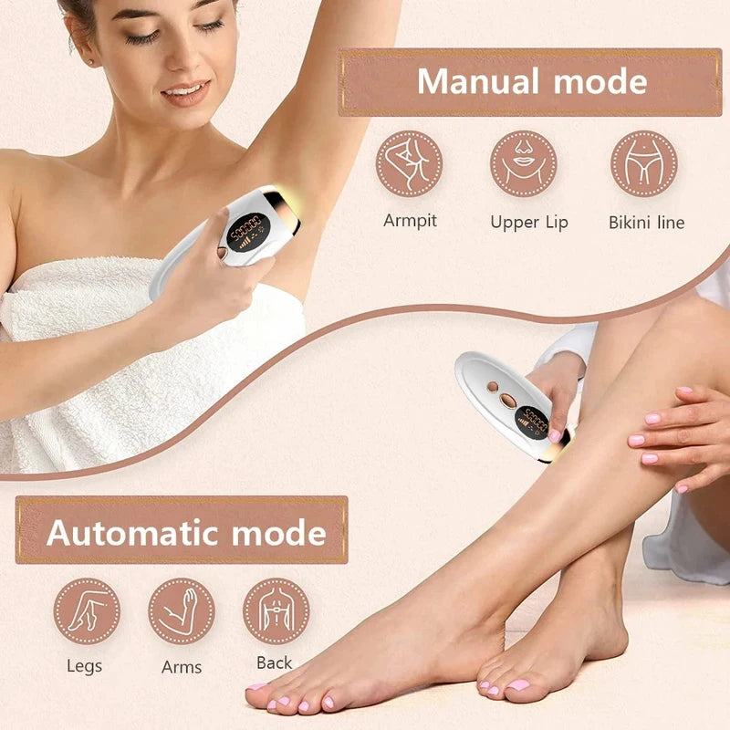990000 Flashes IPL Laser Epilator, Painless Permanent Hair Removal Device, Facial Body Bikini Shaver for Women
