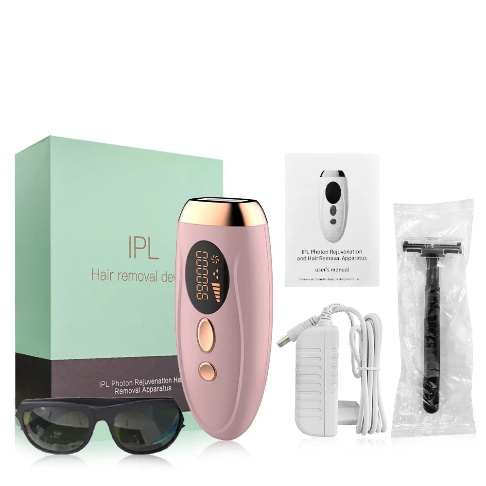 990000 Flashes IPL Laser Epilator, Painless Permanent Hair Removal Device, Facial Body Bikini Shaver for Women